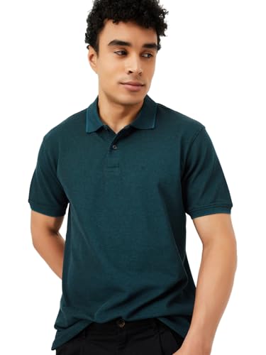 Image of Max Mens Cotton Blend Regular Fit Half Sleeves Solid Polo T-Shirt