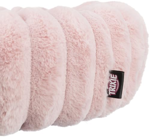 TRIXIE Hundebett Lonni 50 ø cm in rosa – rundes Kuschelbett mit weichem Samtbezug, Hundekorb für kleine Hunde, fest integriertes Kissen, rutschfester Boden - weich & waschbar – 37996