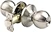 Brinks 2112-119 Ball Style Door Knob with Privacy Key for Bedroom and Bath, Satin Nickel