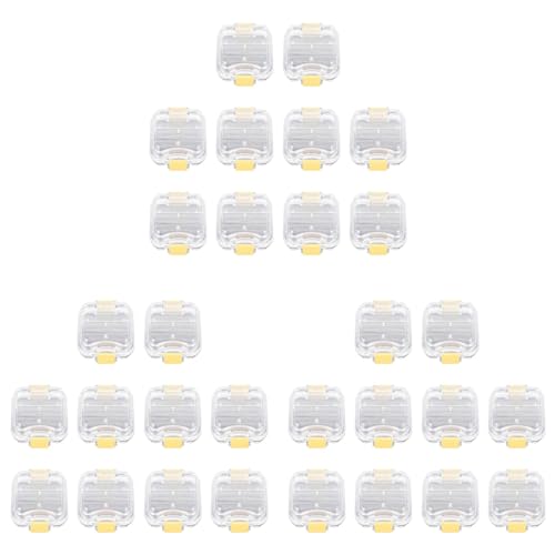 gell 30個 フィルム付きプラスチック義歯ボックス 高品質義歯収納ボックス 歯科インプラント膜歯ボックス