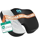 Everlasting Comfort Coussin de Siège en Mousse à Mémoire de Forme – Coussin pour Chaise de Bureau, Voyage, Voiture, Soutien Lombaire pour la Conduite – Coussin Portable pour Chaise et Bureau, Gaming