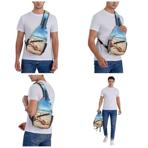 Bolso Sling para Hombre y Mujer, Negro, Un tamaño miniatura 6