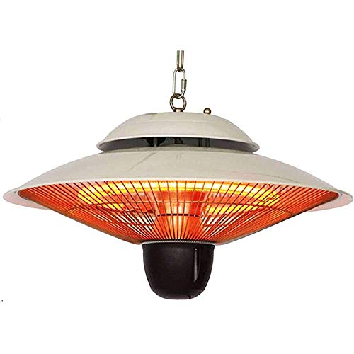 Partyzelt Heizung Hängend, Partyheizung, Zeltheizung, Heizstrahler, Heizpilz, 3 Heizstufen: 600 900 1500W, IP44, inkl Karabinerhaken und Kette,