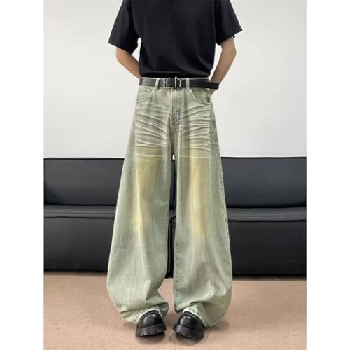 Men's Denim Pants Vintage Casual Wide Leg Loose Long Pants3
