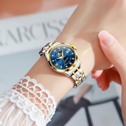 OLEVS Watch Women,Watches for Women,Luxury Casual Stainless Steel Women's Wrist Watches Classic Small Face Dress Analog Womens Watches with Date Easy to Read Waterproof Luminous Quartz Ladies Watches2
