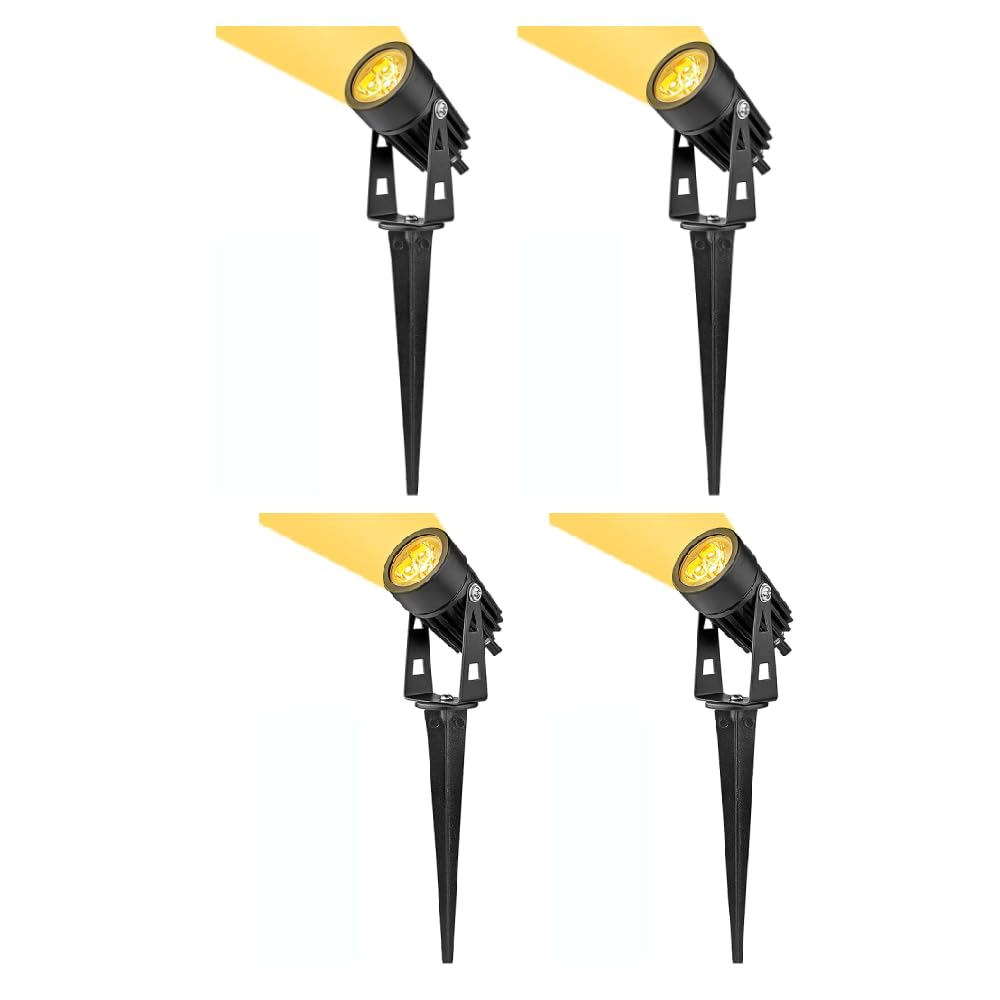 Gesto 5 Watt Outdoor Spike Focus 'IP65 ' Water Resistant and Adjustable 180° Black Aluminium Body Outdoor LED Garden Lights with Spike Stand (Warm White) - Pack of 4-image-37