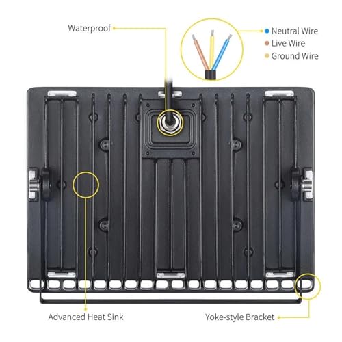 Ahorro de energía reflector LED 100W foco exterior impermeable luz cálida pack de 5 4