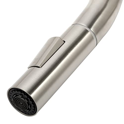 Image of Dura Faucet DF-MK530SLK-SN RV Single Handle Pull-Down (Satin Nickel) | RV single handle pull-down kitchen faucet for camper and trailer galleys. Brushed Satin Nickel finish.
