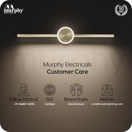 Image of Murphy 16W+2W LED Mirror Light | 3 Color Changing (White /Warm /Natural) | Full Brass Finish - Sun Model, Modern Over Mirror Vanity Light | Pack of 1 | 2-Year Warranty