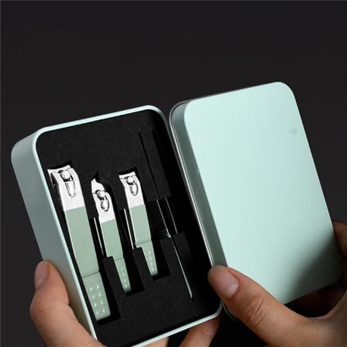 爪切りセット 爪のフルセット カットネイルツールセット ペディキュアツールボックス グリーン 5個