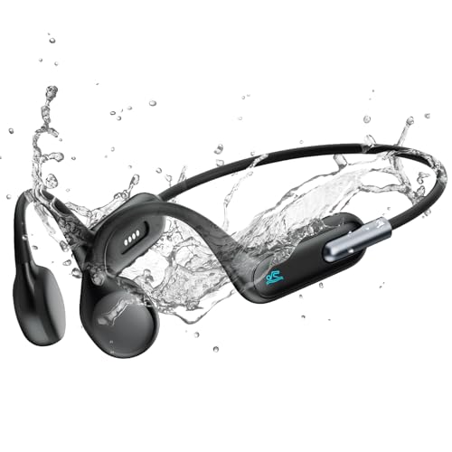 HIFI WALKER Auriculares de conducción ósea, auriculares de natación, MP3 integrado de 32 GB de memoria, auriculares deportivos Bluetooth 5.3, auriculares impermeables y resistentes al sudor,