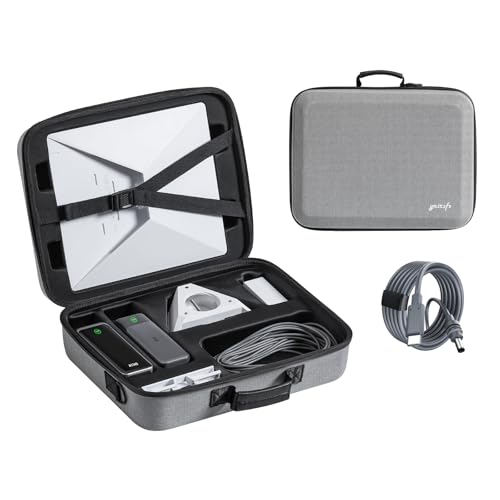 Starlink Mini Case, Hard Travel Carrying Case Rain Proof for Starlink Mini, Compatible with 6.5 x 2.36 x 2.36 in Power Banks (Anker 737/A1340), Compact Size Holds More Accessories