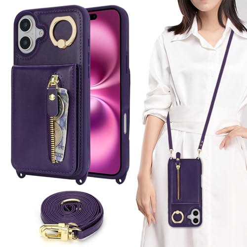 iPhone 16 Plus �P�[�X �V�����_�[ �X�g���b�v�t�� �V�����_�[�P�[�X �w�ʃt���b�v �㉺�J �蒠�^ �A�C�t�H�� 16 �v���X �����O�t�� �J�o�[ �A�C�z�� 16 plus �X�}�z�P�[�X ��phone 16 plus �g�уJ�o�[ case �K�p