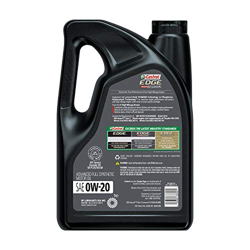 Image of Castrol Edge 0W-20 Motor Oil | High Mileage | Advanced Full Synthetic | 5 Quarts | Pack of 2
