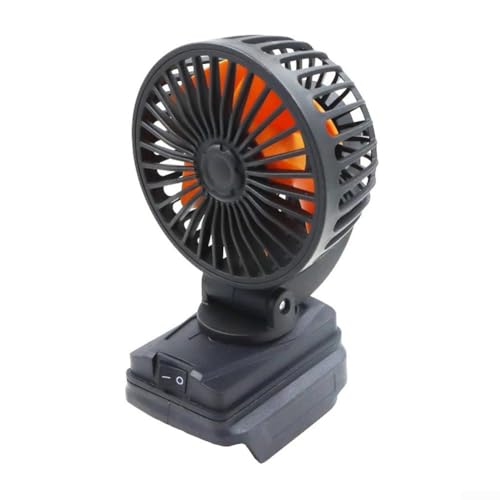 Eficiente ventilador de taller inalámbrico de 18 V con opciones de carga USB duales, perfecto para uso en exteriores (negro)