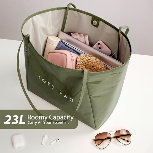 Image of KALIDI PVC Tote Women Weekender Bag Large Shopper Handbag Oversize Shoulder Travel Purse