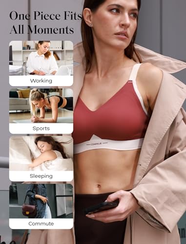 COMFELIE Seamless Wireless Bralette Comfort No Underwire Bra Invisibles Brassiere Lifting Full Coverage Bra Buttery Smooth Dusty Rose