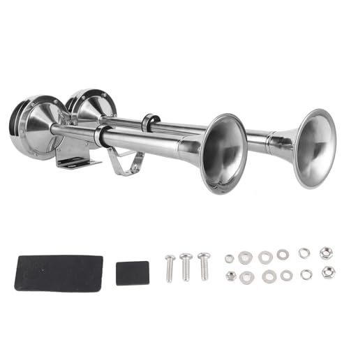 Dyocoag 12v dual trompeta de trompeta Horna 304 acero inoxidable Siren marina Barcos de marina RV SUV Camión