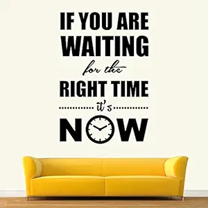 StickMe 'The Right Time Its Now- Office - Inspirational - Motivational - Quotes - Wall Sticker ' -SM643 (Multi Colour, Vinyl - 70cm X 50 cm)