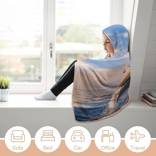 Couverture à capuche dauphin idée cadeau originale pour petit et grand - 7