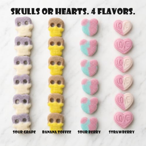 Halloween Sour Gummy Skulls & Hearts, Swedish Style Vegan Candy Mix 8oz | Sour skulls and sweet LOVE hearts - trick or treat in every handful - image 6