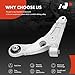 A-Premium Front Left Lower Control Arm, with Bushing, Compatible with Jeep KL Series - Cherokee 2014 2015 2016 2017 2018