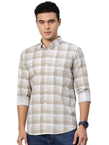 Image of Majestic Man Comfort Slim Fit Pure Cotton Checked Casual Shirt