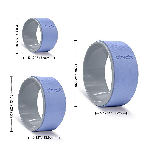 Ativafit Sports Yoga Wheel Set Yoga Roller Rad For Back Pain And Improving Your Yoga Poses, Perfect For Stretching, Improving Flexibility And Backbend (3 Pcs Blue+Grey) #TOP2