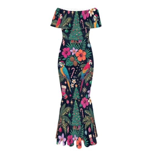 Image of Polynesian Dresses for Women Off Shoulder Maxi Dress Puletasi Samoan Dresses S-7XL