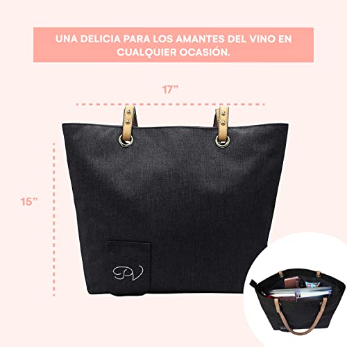 Shopper Tasche PortoVino Tragetasche Schwarz, Segeltuchtasche