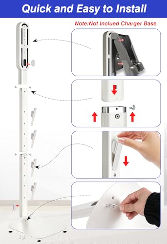 Image of Haturi Vacuum Stand for Dyson Gen5detect V16 V15 V12 Detect V11 V10 V8 V7 V6 Handheld Cordless Vacuums, Vacuum Holder and Metal Storage Bracket with Hidden Cord Design & Multiple Hooks, White