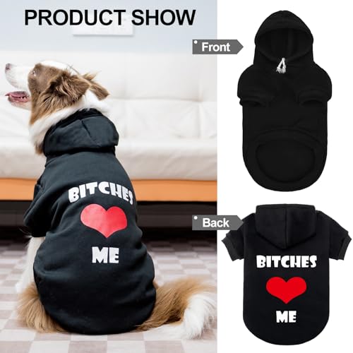 EXPAWLORER Dog Hoodies- Fall Soft and Warm Dog Sweatshirt with Leash Hole, Winter Autumn Fleece Pet Clothes with Love ME Print for Puppy,Cat, Small Medium Large Dogs - Image 7