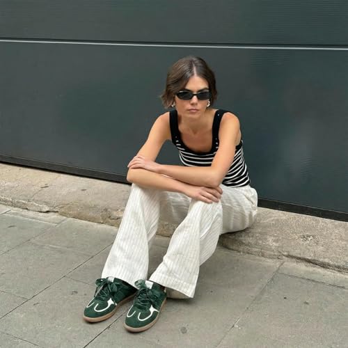 Image of Casual Sneakers for Women Lace Detail Elegant Ribbon Lace-Up Fashion Sneakers with Leather Upper Memory Foam Insole and Trendy Casual Shoes for Women