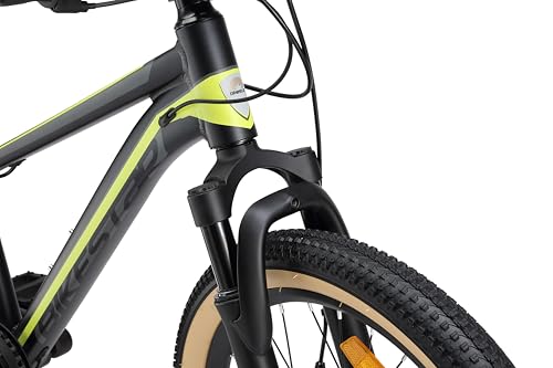 Miniatura 9 de Bikestar Bicicleta De Montaña Juvenil De Aluminio 20 Pulgadas De 6 A 9 Años Bici Niños Cambio Shimano De 7 Velocidades, Freno De Disco, Horquilla De Suspensión Negro