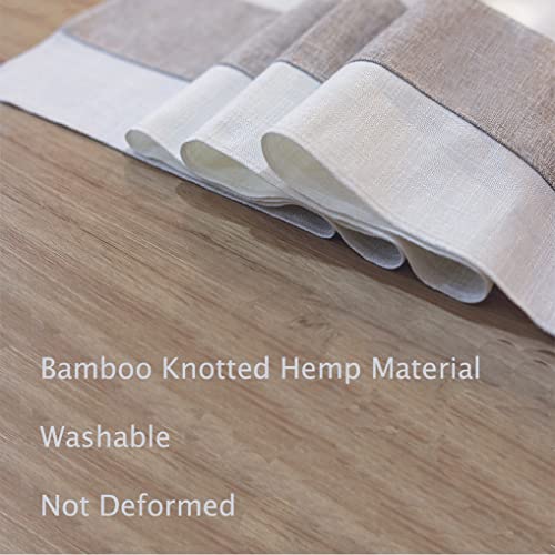 EULOND Runner Tavola Moderno, Runner da Tavolo in Canapa di Bamboo, Utilizzato per la Decorazione d'interni in Stile Naturale Retrò, Riunioni di Famiglia, Matrimoni, ecc. - 180 × 30cm - immagine 4