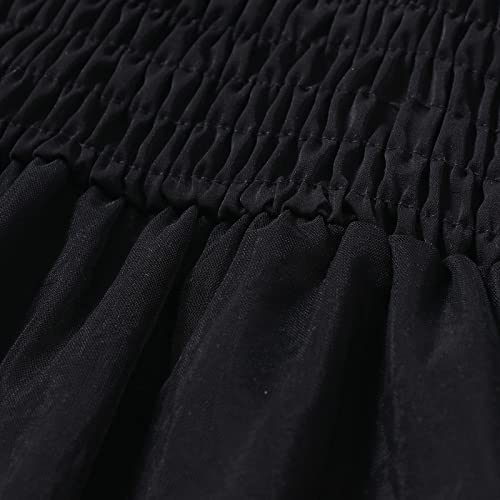Icectr Toddler Baby Girls Mesh Short Puff Sleeve Frill Tulle Tutu Dress Princess Birthday Party Casual Outfit (Black, 9-12 Months) #TOP5