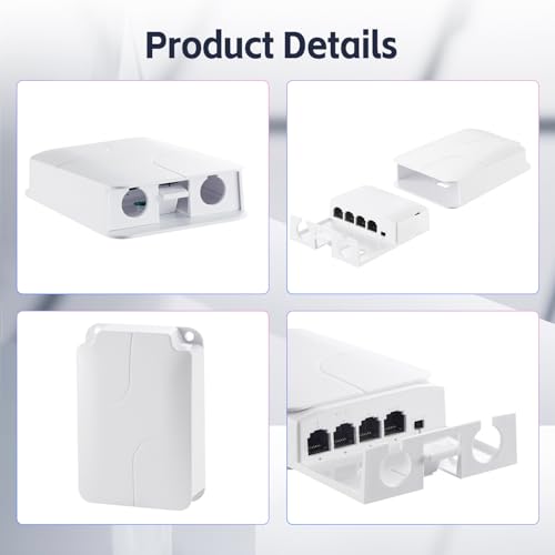 Image of Outdoor 4 Port PoE Extender, 1 in 3 Out PoE+ Switch, 10 /100Mbps, IEEE 802.3 af /at 30W, Wall Mount Waterproof YuLinca POE Passthrough Switch