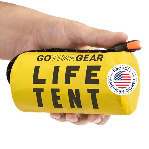 Go Time Gear Tienda de campaña de supervivencia • Tienda de campaña de emergencia de Mylar para 2 personas + cuerda de paracaídas • Protección para todo tipo de clima para camping, senderismo y kits