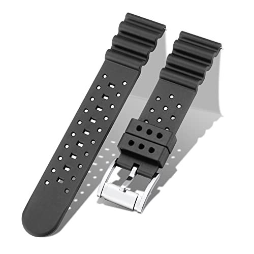 BINLUN Bracelet de Montre en Silicone Sportif Bracelet Montre en Caoutchouc à Dégagement Rapide pour Homme/Femme (Noir,22mm) Cover