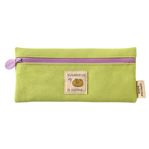 Monolike Unmatched Friends Pencil Case, Green - Pen Pouch, Portable Pencil Bag, Office Pouch case