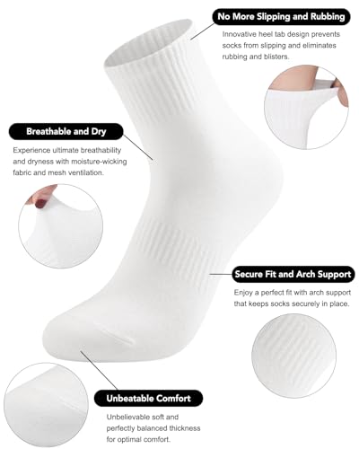 Image of HAVE A TREE Women's Ankle Socks 6 Pairs Thin Cotton Athletic Gym Socks | Soft, breathable, well-made cotton socks with arch support, stay put, fit true to size, and offer great value.