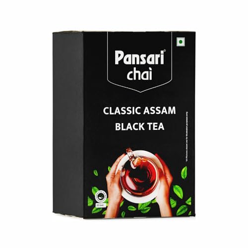 Image of Pansari Classic Assam Black Tea - 25 Premium Tea Bags | Low Caffeine | Rich in Antioxidants | Immunity Booster | Detox & Metabolism Support