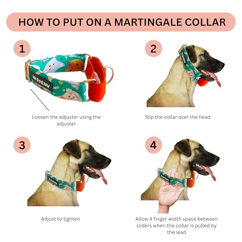 Image of Dog-O-Bow Black Multi-Stripe Martingale Dog Collar, Durable, Comfortable & Adjustable Training Collar (Extra Large)