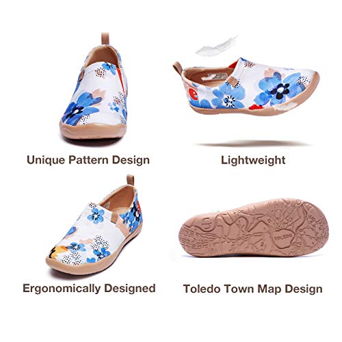 Uin Women's Walking Shoes Slip On Casual Loafers Lightweight Comfort Fashion Sneaker Forget Me Nots (5.5) #TOP5