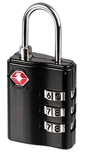Inditradition TSA Approved Luggage Lock, 3 Digit Lock Combination, Metal, Black Inditradition TSA Approved Luggage Lock, 3 Digit Lock Combination, Metal, Black