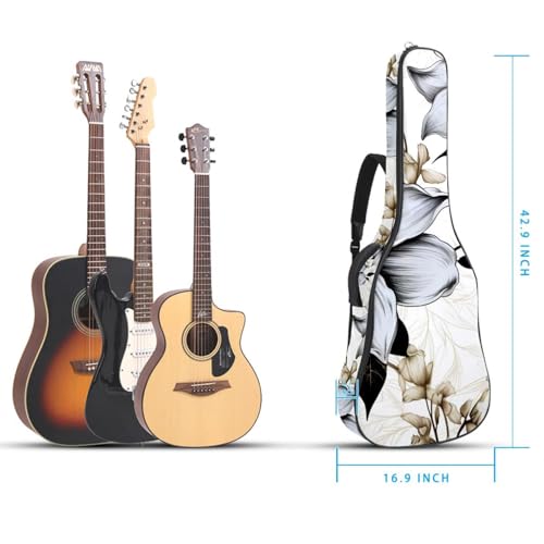 Sac guitare acoustique fleuri multicolore avec fermeture éclair robuste - 5