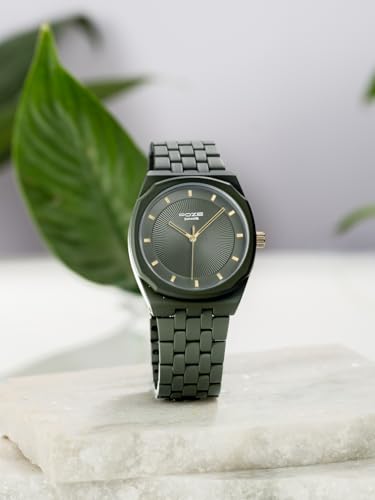 Image of Sonata Poze 6 Terra Trails Quartz Olive Round Dial Men's Watch | Stainless Steel Strap Material | Watches for Men Analog - SP70073KM02