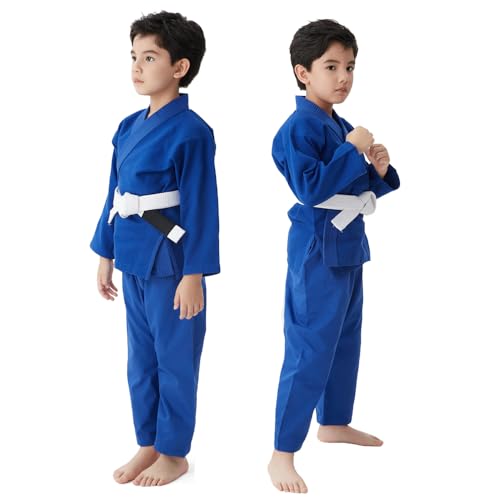 FIGHTSPIRIT Kids Brazilian Jiu Jitsu Gi Youth IBJJF Children’s BJJ Uniform Durable Pant & Jacket Belt Not Included