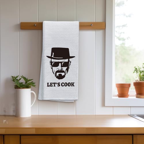 Arosedmo Let’S Cook Funny Cool Kitchen Towel, Highly Absorben Kitchen Dish Tea Hand Towels Decor For Men Father Chef Friends New Home Housewarming Christmas Father’S Day Birthday Gifts thumb #1