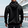 Volemo Mens Hoodies Quarter Zip Hoodie Colour Contrast Hooded Sweatshirt Long Sleeve Hoody Tops with Pocket Black XXXL #5